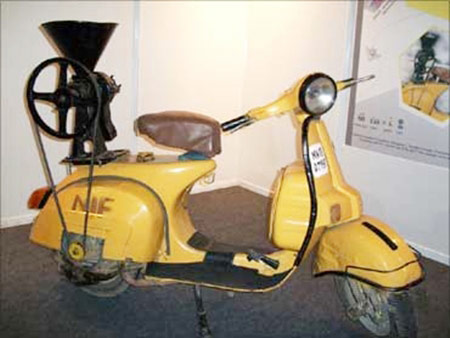 Sheikh Jehangir's scooter-powered flour mill.