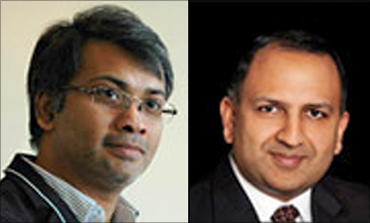 (Left) Prof. Kannan Soundararajan and Dr. Pratap Bhanu Mehta.