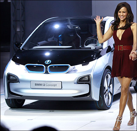 Actress Paula Patton during the North American debut of the BMW i3 and i8 at the LA Auto Show in Los Angeles.