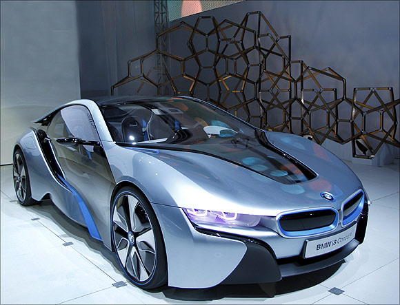 BMW i8 hybrid-electric concept vehicle.