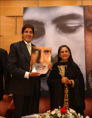 Amitabh Bachchan, with wife Jaya, at a book release function in New York.