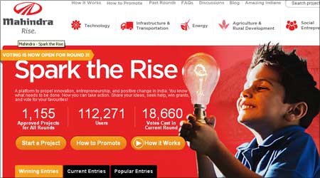 The Mahindra Rise campaign on its website.