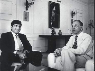 J R D Tata with Ratan Tata.