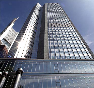 Headquarters of the European Central Bank (ECB) in Frankfurt.