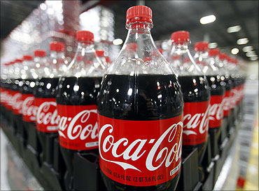 Bottles of Coca-Cola are seen in a warehouse at the Swire Coca-Cola facility in Draper.