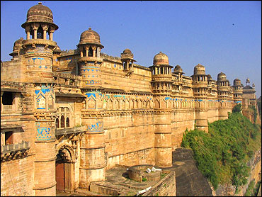 Maan Singh Palace at Gwalior fort.