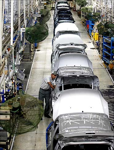 Workers at the Maruti plant.