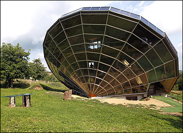 The Heliodome, a bioclimatic solar house in Cosswiller in the Alsacian countryside near Strasbourg, Eastern France.