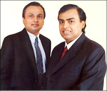 Anil and Mukesh Ambani (R).