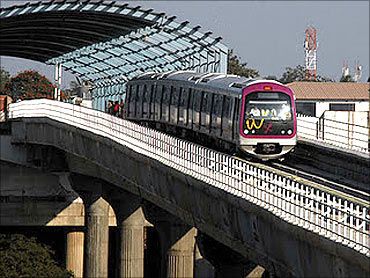 Bangalore's swanky metro rail.