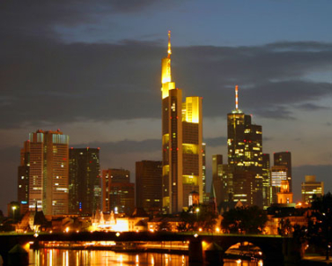 Leipzig at night.