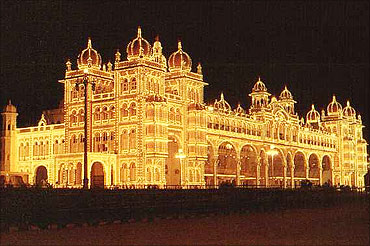 The Mysore Palace.
