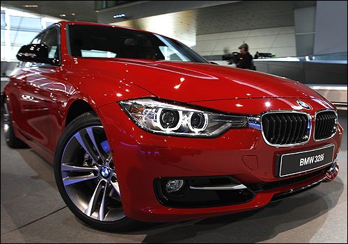 The new BMW 328i is pictured during the world premiere of the company's new 3 series in Munich.