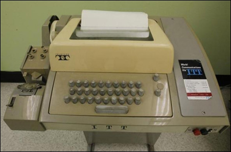 A teletype similar to the one used to communicate with the Sigma 7 computer.
