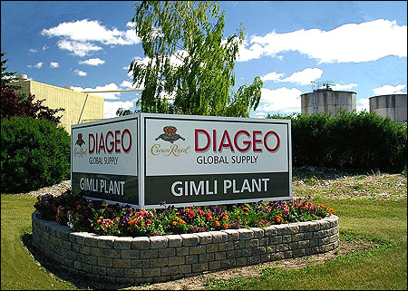 Diageo global Crown Royal supply plant, Gimli, Manitoba, Canada.
