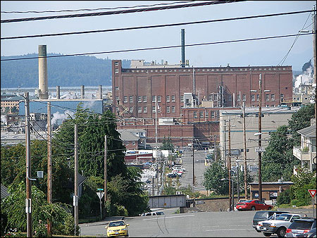 Kimberly-Clark paper plant on the Everett, Washington waterfront.