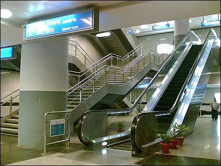 Inside a Metro Station.