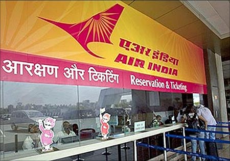 Air India ticketing counter.