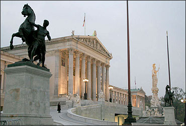 Austrian Parliament in Vienna.