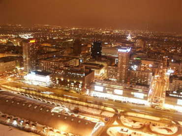 Warsaw dazzles at night.