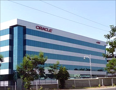 Oracle saw four per cent rise in revenue.