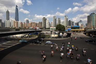 A view of the centre of Shanghai near the Pudong Lujiazui financial area.