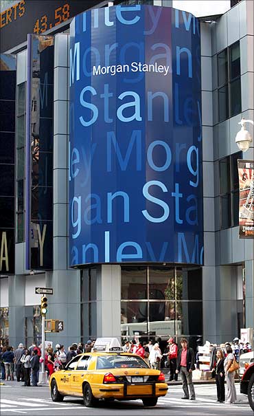 The headquarters of investment bank Morgan Stanley is seen in New York City.