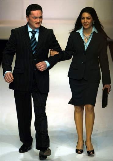 Raymond's boss Gautam Singhania with his wife