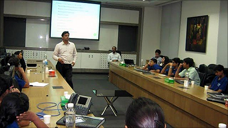 A session with students.