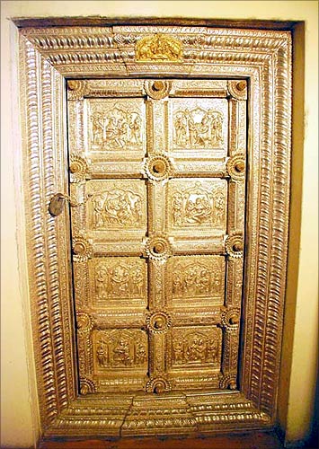 A door inside Mysore Palace.