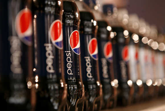 Bottles of Pepsi on display in New York.