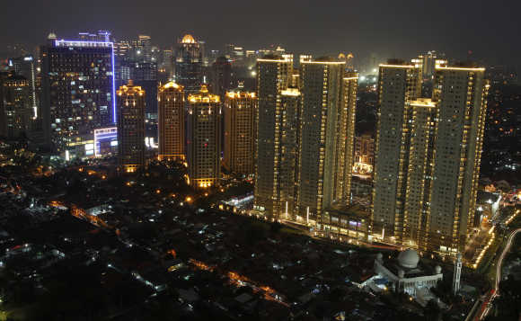 An aerial view of Indonesia's capital city Jakarta.