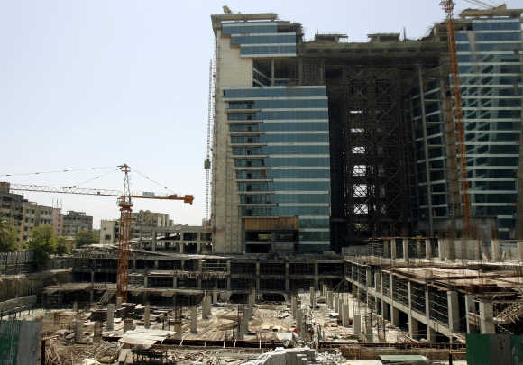 A building under construction in Mumbai.