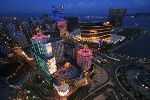 A general view of local and foreign casinos in Macau.