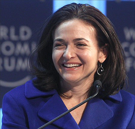 Facebook's Chief Operating Officer (COO) Sheryl Sandberg attends a session at the World Economic Forum.