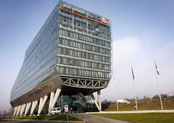 A view of the headquarters of Dutch bank and insurance group ING.