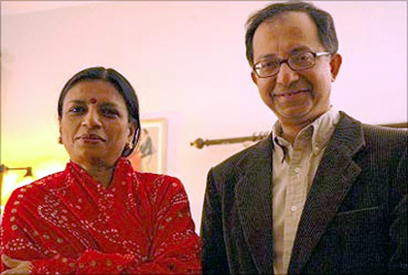 Kaushik Basu with wife Alaka.