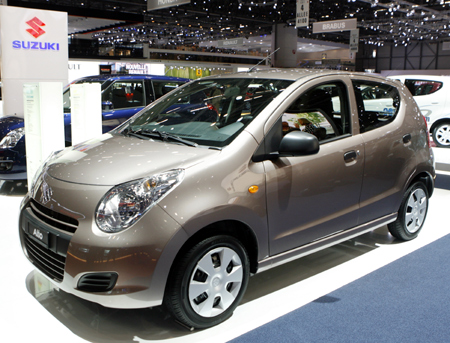 The Alto 1.0 GL AC Automat car by Suzuki is pictured during the second media day of the 79th Geneva Car Show.
