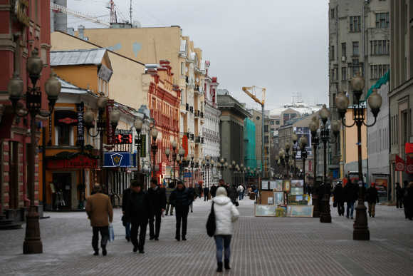 A general view of the Arbat street in Moscow, Russia.