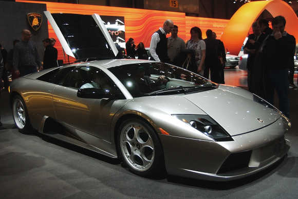 Lamborghini Gallardo is displayed at the Geneva International Motor Show.