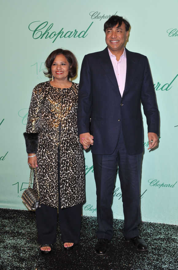 Lakshmi Mittal with his wife Usha.