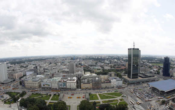 The cityscape of southern side of Warsaw.