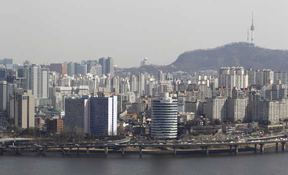 A view shows part of central Seoul.