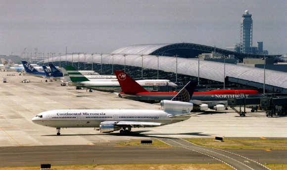A view of Kansai International Airport in Osaka.