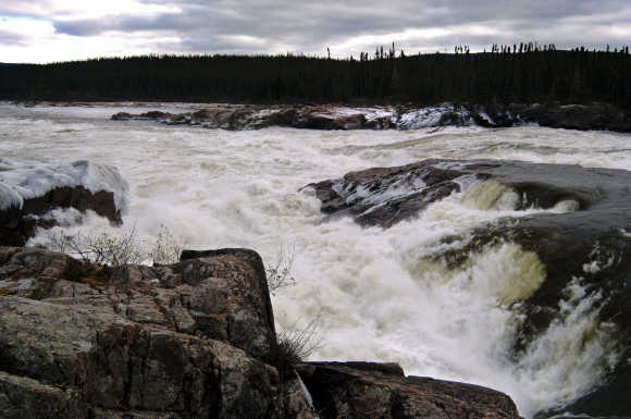 Muskrat Falls is seen at the Churchill River in central Labrador, Canada.