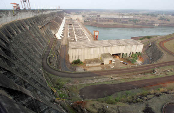 A view of the Itaipu Hydroelectric dam.