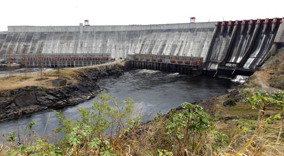 A view of Guri dam and the Simon Bolivar Hydroelectric Power Station, in the southern state of Bolivar, Venezuela.