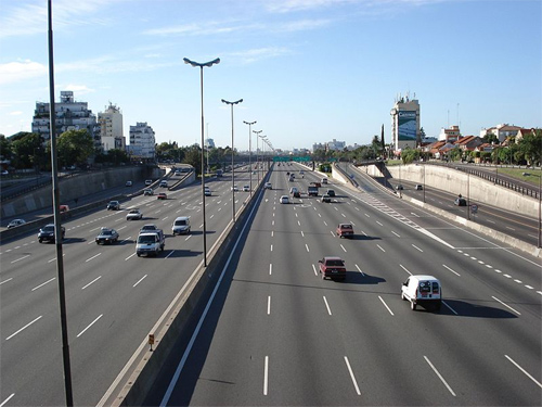 Pan-American Highway in the Greater Buenos Aires, Argentina.