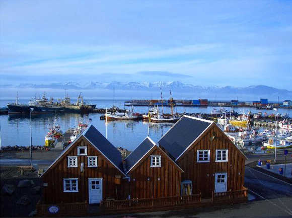 A view of Icelandic town of Husavik.