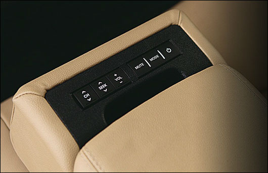 Rear armrest audio control.